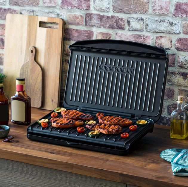 Гриль George Foreman прижимний Fit Grill Large 2400Вт, темп. режимів-1, пластик, чорний