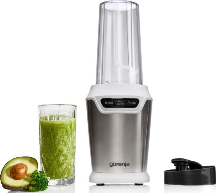 Блендер Gorenje стаціонарний 700Вт, чаша-750мл, подрібнювач, білий-нерж
