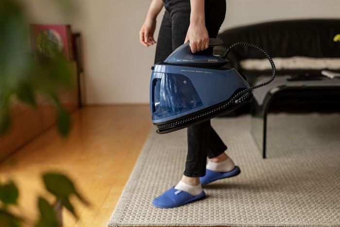 Праска-парогенератор Gorenje, 3000Вт, 1500мл, паровий удар -160гр, дисплей, керам. підошва, синій