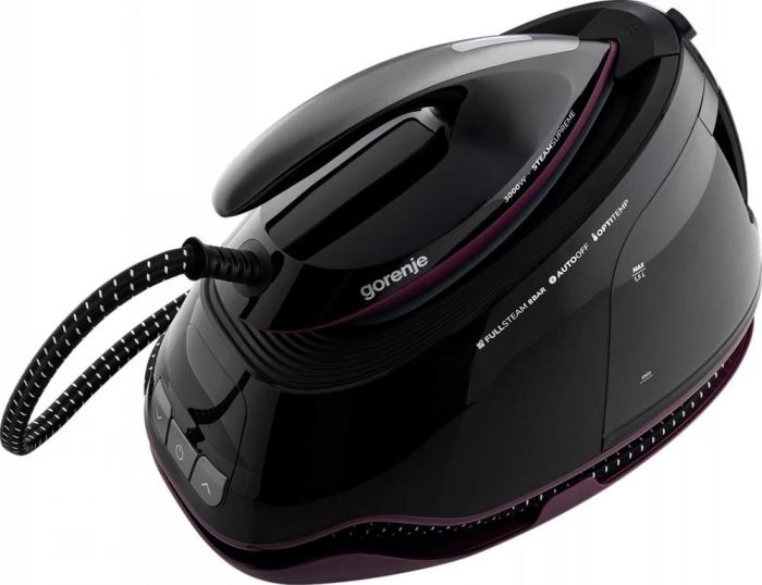 Праска-парогенератор Gorenje, 3000Вт, 1500мл, паровий удар -160гр, дисплей, керам. підошва, чорний