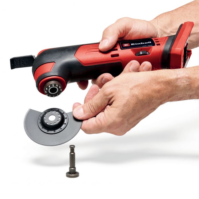 Багатофункціональний інструмент акумуляторний Einhell TE-MG 18/1 Li - Solo, PXC, 18В, набір насадок, 0.83 кг (без АКБ і ЗП)