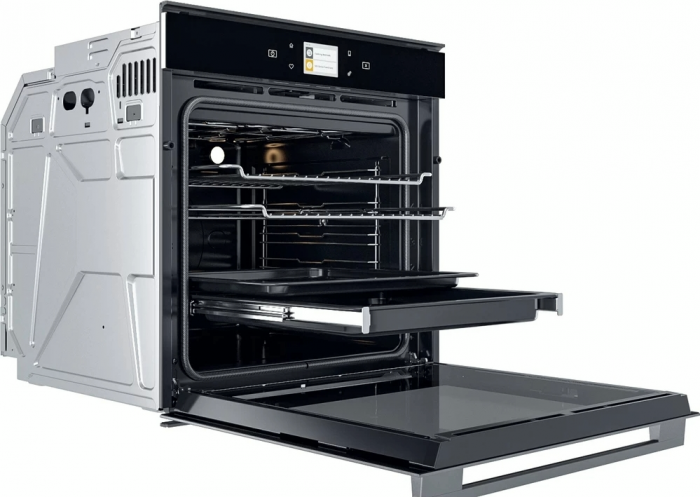 Духова шафа Whirlpool електрична, 73л, A+, дисплей, конвекція, телескопічні напрямні, чорний