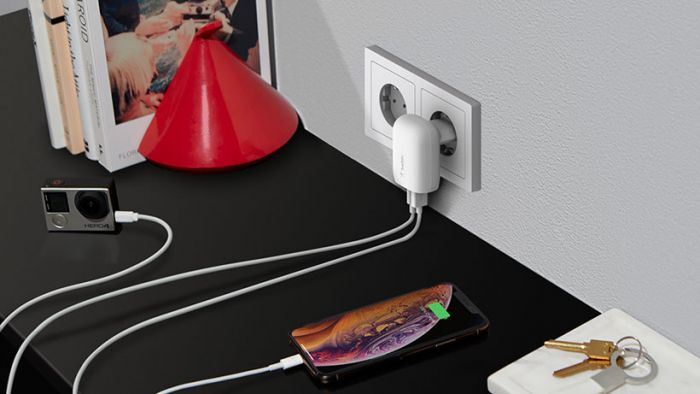 Зарядний пристрій мережевий Belkin 37Вт USB-C PD PPS 25Вт, USB-A 12Вт, білий