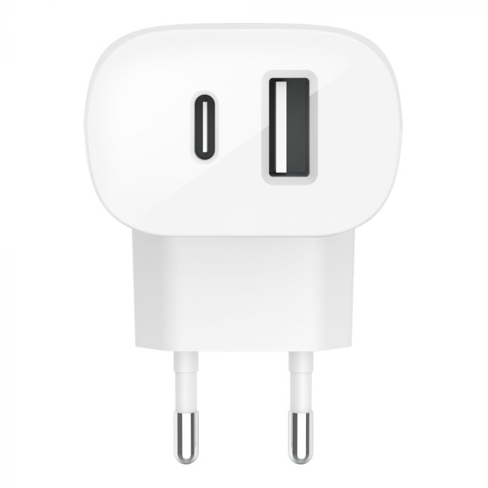 Зарядний пристрій мережевий Belkin 37Вт USB-C PD PPS 25Вт, USB-A 12Вт, білий