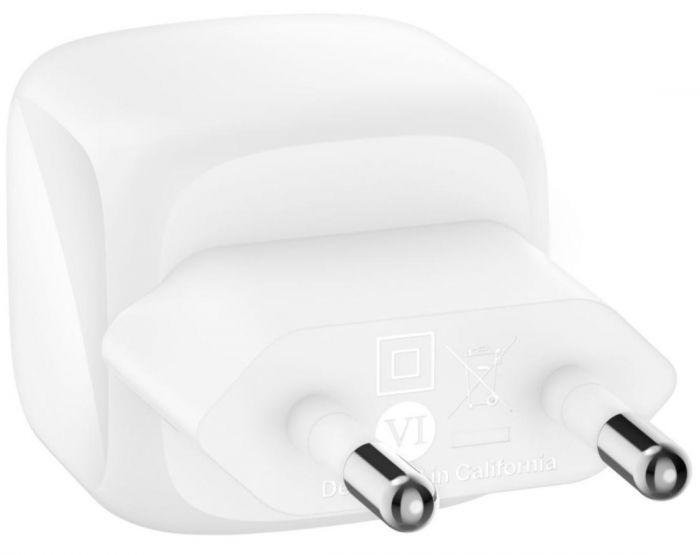 Зарядний пристрій мережевий Belkin 30Вт USB-С PD PPS, кабель USB-С > USB-C, 1м, PVC, білий