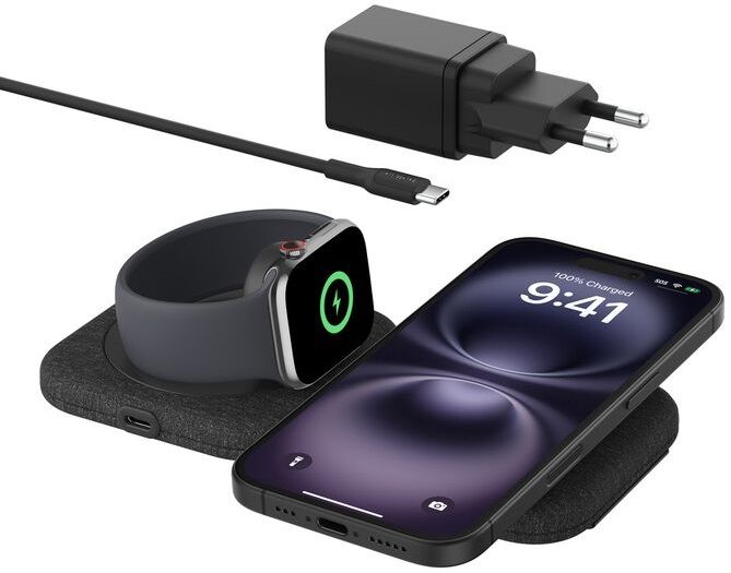 Зарядний пристрій бездротовий Belkin 2в1 15Вт Travel Pad Qi2