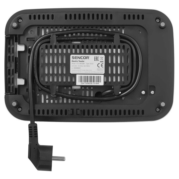 Тостер Sencor 1080Вт, підігрів, розморожування, сенс. керування, LED, пластик, чорний