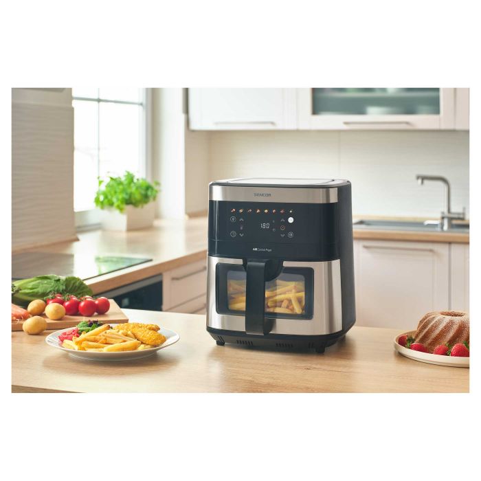 Мультипіч Sencor Vita, 1700Вт, чаша-9л, сенсорне керув., 7 програм, метал/пластик, з віконцем, сіро-чорний