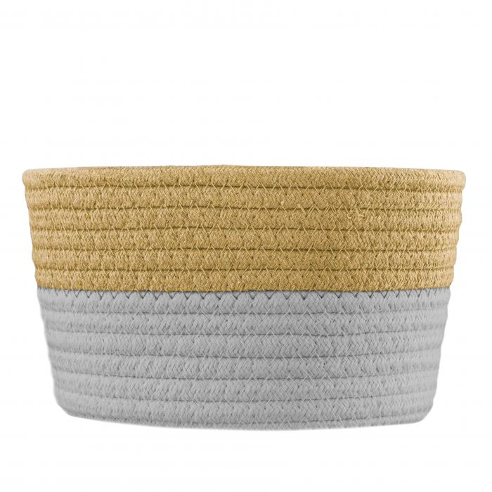 Кошик плетений для зберігання Ardesto Vigor 3.5л, бавовняний шпагат, коричневий, сірий
