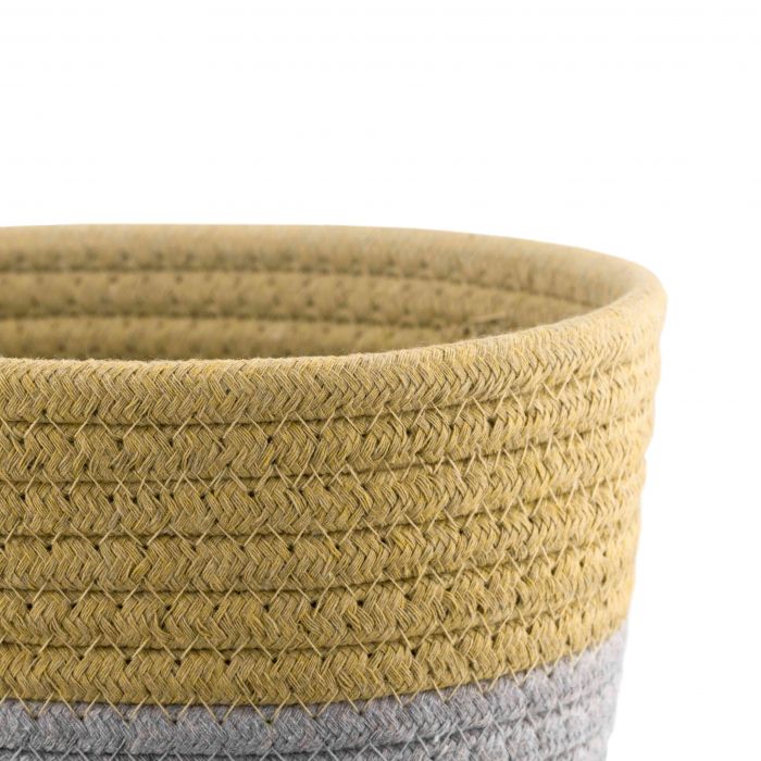 Кошик плетений для зберігання Ardesto Vigor 3.5л, бавовняний шпагат, коричневий, сірий