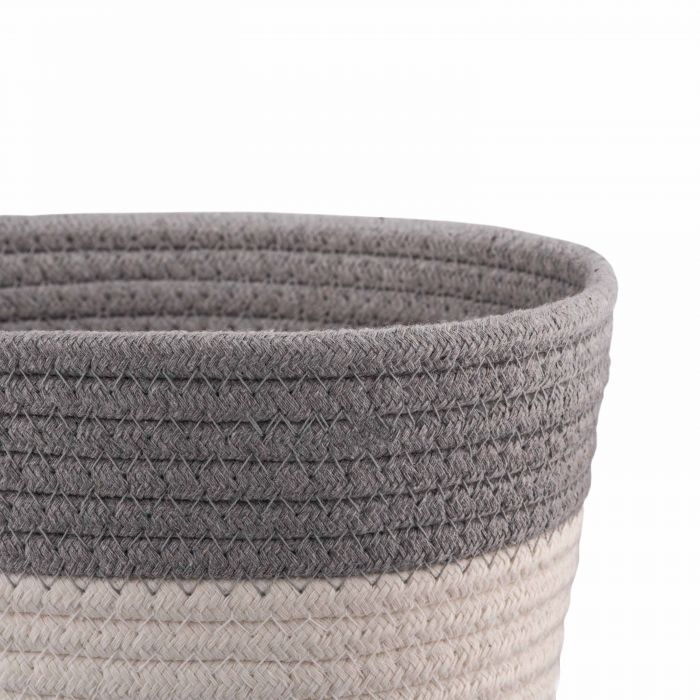 Кошик плетений для зберігання Ardesto Vigor 3.5л, бавовняний шпагат, сірий, білий