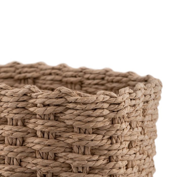 Набір кошиків плетених для зберігання Ardesto Prestigio (3.3/2.2/1.4л), 3 предмети, паперовий шпагат, бежевий