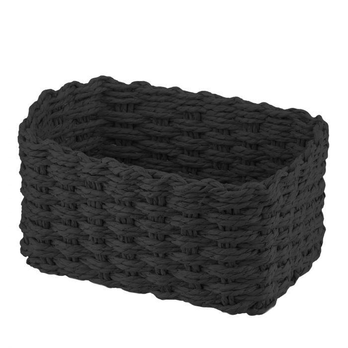 Набір кошиків плетених для зберігання Ardesto Prestigio (3.3/2.2/1.4л), 3 предмети, паперовий шпагат, чорний