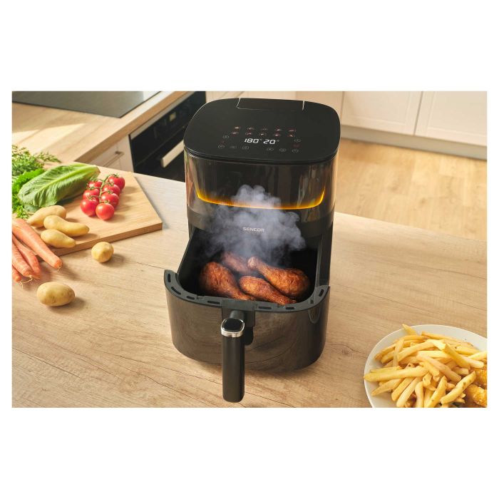 Мультипіч Sencor Vita, 1500Вт, чаша-5л, сенсорне керув., 10 програм, метал/пластик, з віконцем, чорний