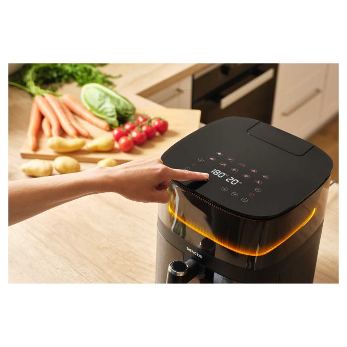 Мультипіч Sencor Vita, 1500Вт, чаша-5л, сенсорне керув., 10 програм, метал/пластик, з віконцем, чорний