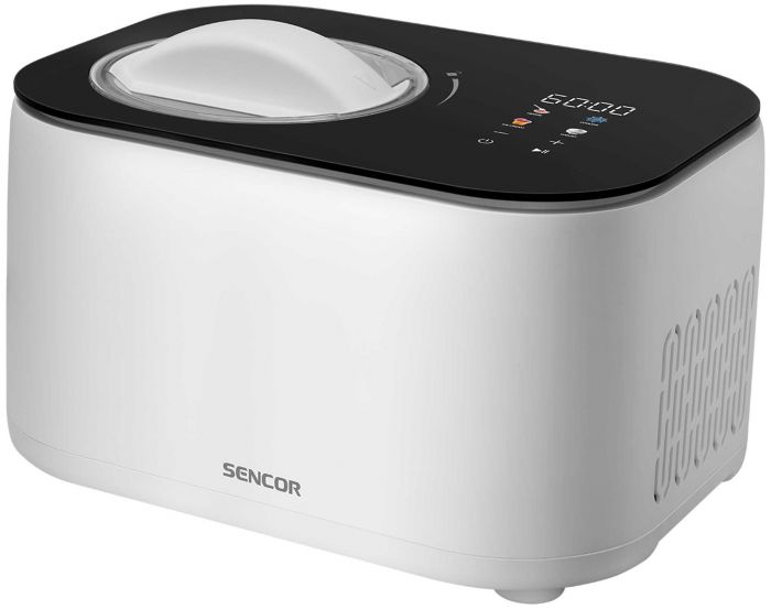 Морозивниця Sencor 100Вт, чаша-1л, час приготув.-60хв, пластик, чорно-білий