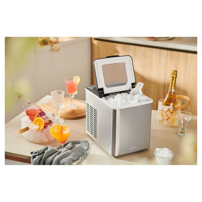 Льодогенератор побутовий Sencor SIM3400SS, 150 Вт, 12 кг/добу, об'єм 1.8л, приготування за 7 хв, 2 розміри льоду, сірий