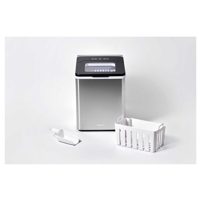 Льодогенератор побутовий Sencor SIM3400SS, 150 Вт, 12 кг/добу, об'єм 1.8л, приготування за 7 хв, 2 розміри льоду, сірий