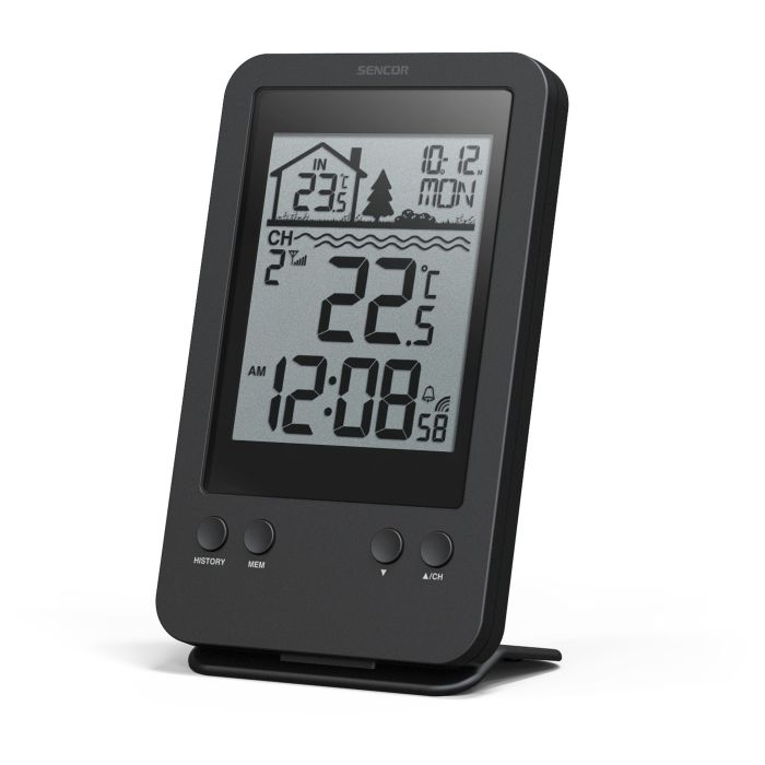 Метеостанція для басейну Sencor, внутр/зовн вимірювання, AAx2+AAx2, темп-ра, чорний