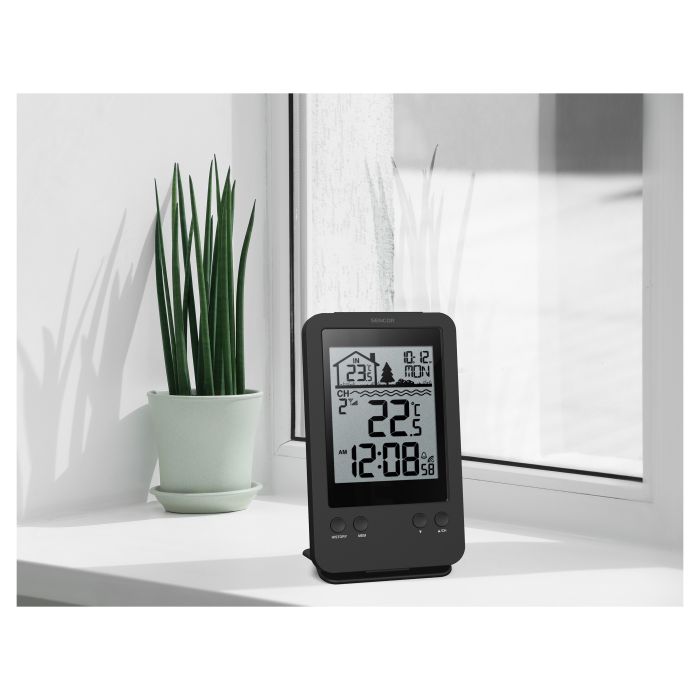 Метеостанція для басейну Sencor, внутр/зовн вимірювання, AAx2+AAx2, темп-ра, чорний