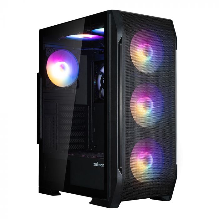 Корпус Zalman N7 PLUS V2 без БЖ, 1xUSB3.0, 2xUSB2.0, 6x120мм RGB Rainbow,  1x120мм, VGA 340мм, LCS ready, TG Side Panel, ATX, чорний