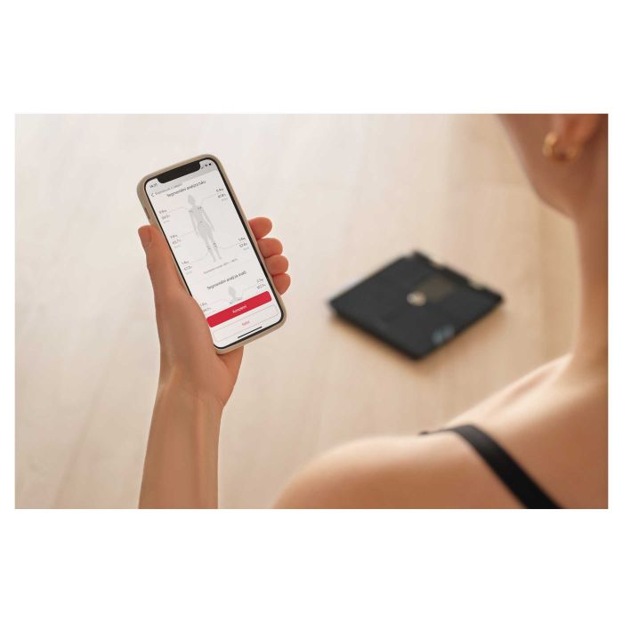 Ваги Sencor підлогові діагностичні, 180кг, підсвіч., дисплея, підкл. до смартфону, 4хAAA, скло, темно-синій