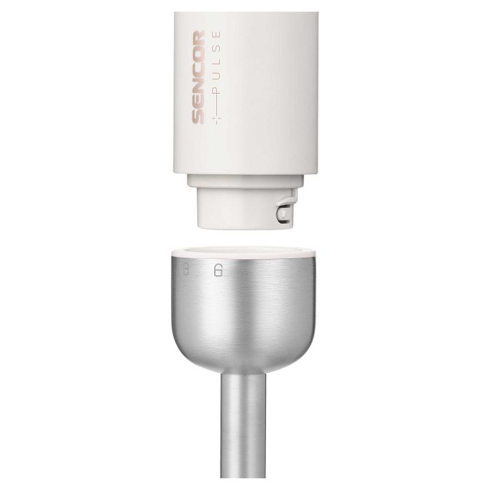 Блендер Sencor заглибний Pulse, 180Вт, 4в1, чаша-700мл, безпровідний, USB-C, капучинатор, біло-рожевий