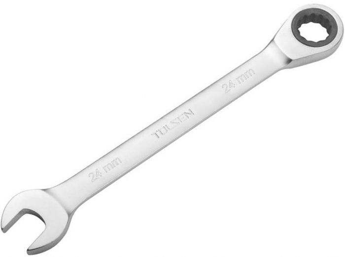 Ключ гайковий Tolsen, комбінований, храповий механізм, 301мм, 24мм, CrV