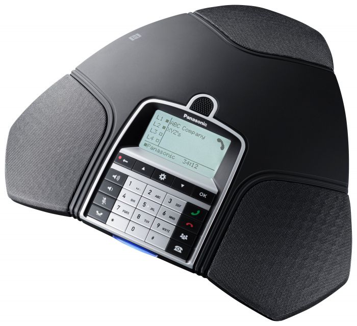 Конференц телефон IP Panasonic KX-HDV800RU 1xFE LAN, 1xUSB Mini-B, 3xRJ11, BT, NFC, SIP, PoE, монохромний дисплей