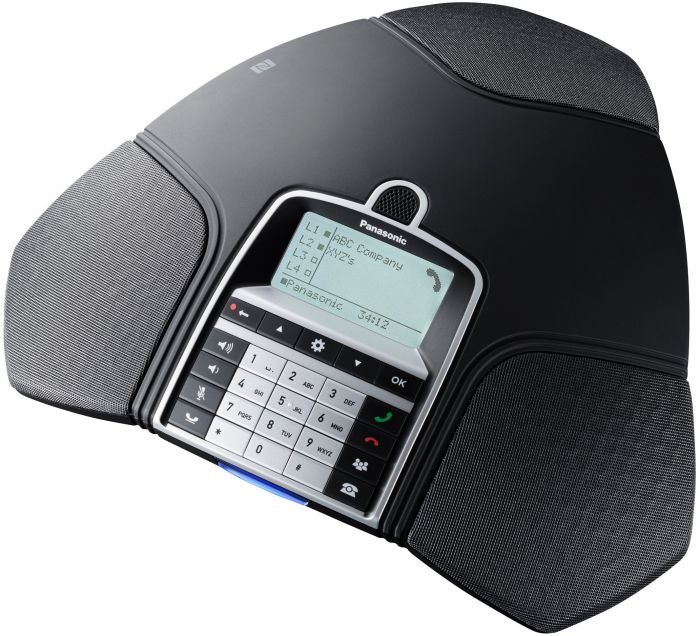 Конференц телефон IP Panasonic KX-HDV800RU 1xFE LAN, 1xUSB Mini-B, 3xRJ11, BT, NFC, SIP, PoE, монохромний дисплей