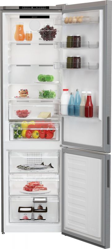 Холодильник Indesit з нижн. мороз., 202.5x60х67, холод.відд.-253л, мороз.відд.-109л, 2дв., А++, NF, сріблястий