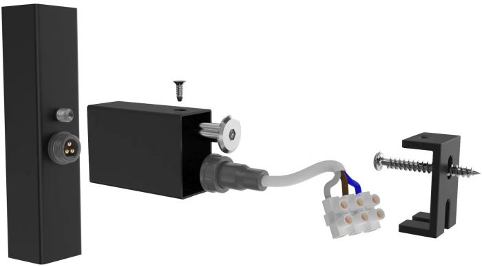 Комплект прих.підкл шнура 25x50 під проф.стояк чорний мат