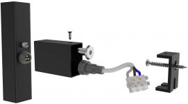 Комплект прих.підкл шнура 25x50 під проф.стояк чорний мат