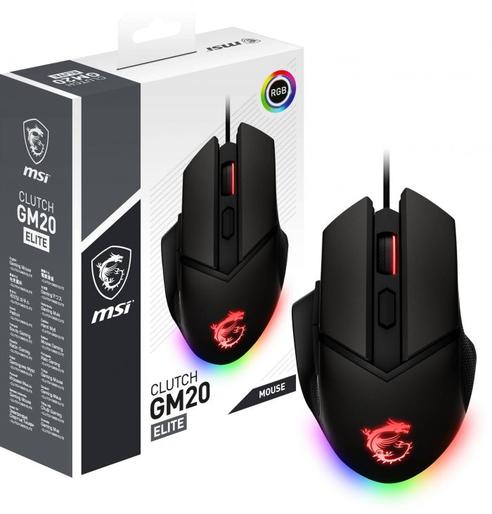 Миша MSI Clutch GM20 Elite GAMING Mouse RGB, USB-A, чорний