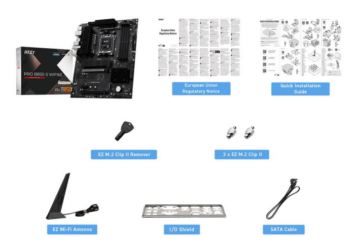 Материнcька плата MSI PRO B850-S WIFI6E sAM5 B850 4xDDR5 M.2 HDMI WiFi BT ATX