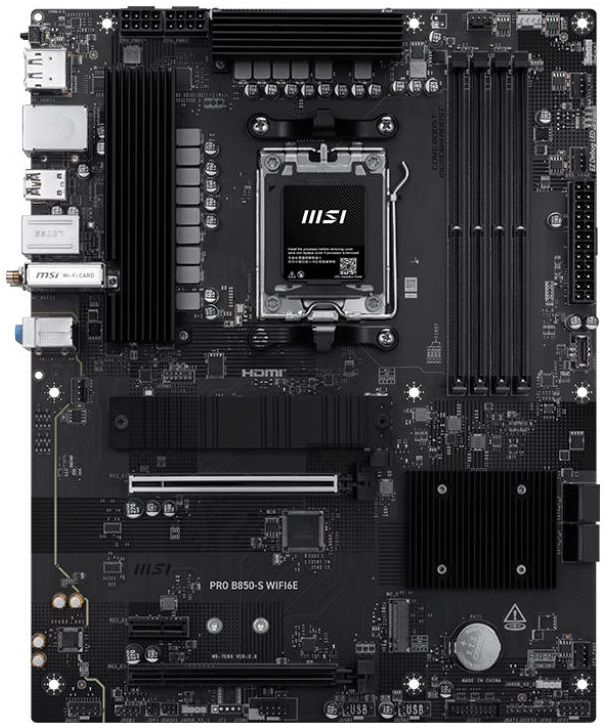 Материнcька плата MSI PRO B850-S WIFI6E sAM5 B850 4xDDR5 M.2 HDMI WiFi BT ATX