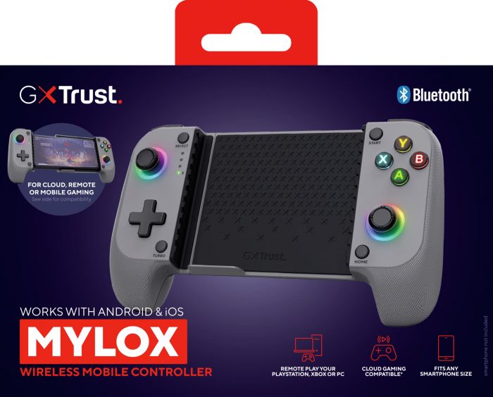 Геймпад Trust GXT 735G Mylox Wireless mobile Gaming Controller, BT, сірий