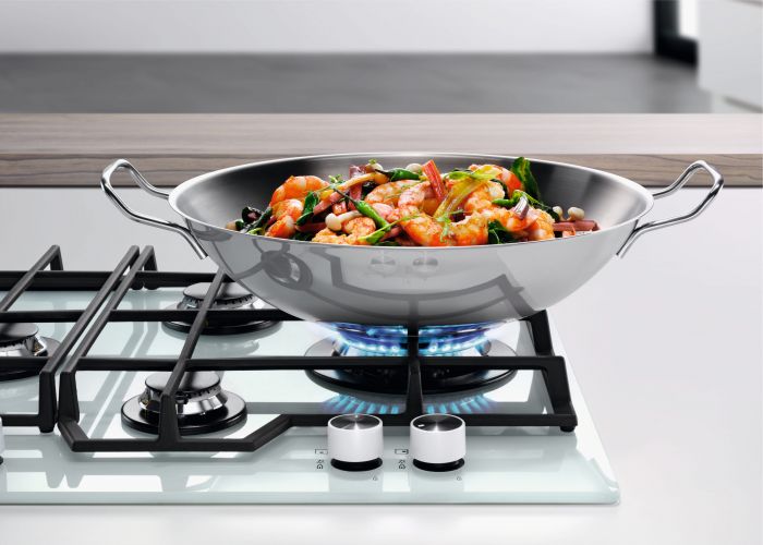 Варильна поверхня Electrolux газова на склі, 60см, чавун, білий