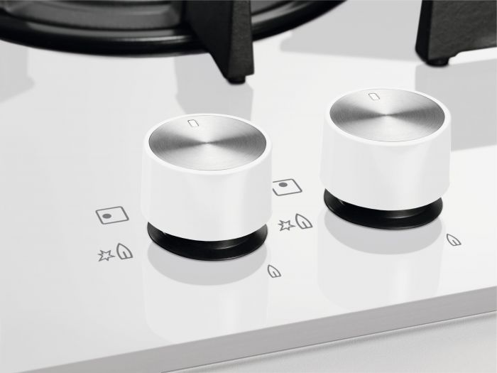 Варильна поверхня Electrolux газова на склі, 60см, чавун, білий