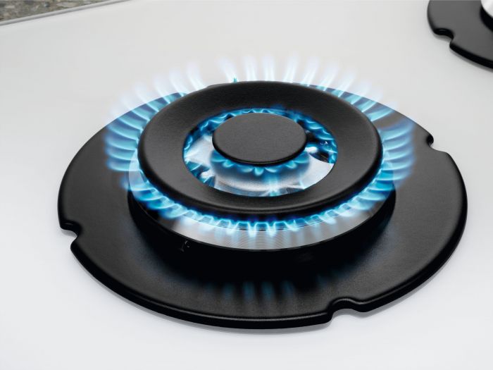 Варильна поверхня Electrolux газова на склі, 60см, чавун, білий