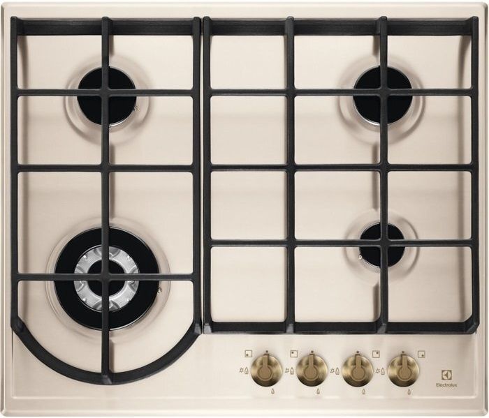 Варильна поверхня Electrolux газова Rococo, 60см, чавун, шампань