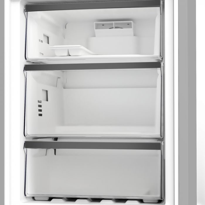 Холодильник Whirlpool з нижн. мороз., 186.5x60х66.3, холод.відд.-210л, мороз.відд.-104л, 2дв., А++, NF, дисплей, інв., зона нульова, нерж