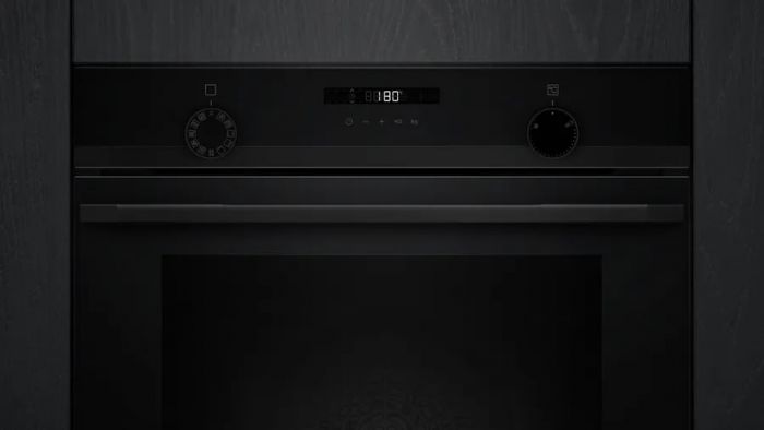 Духова шафа Siemens електрична, 76л, A, дисплей, конвекція, телескопічні направляючі, чорний