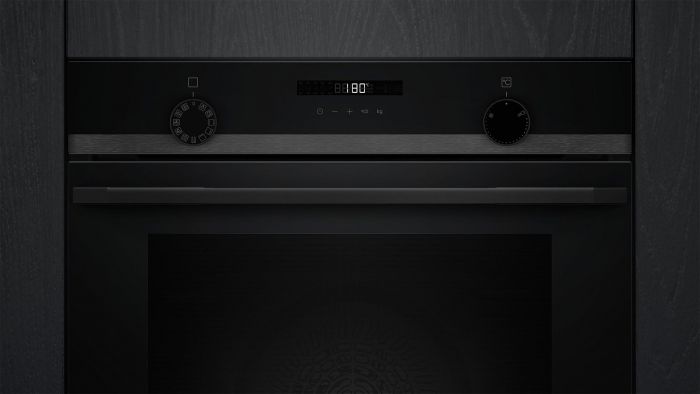 Духова шафа Siemens електрична, 76л, A, дисплей, конвекція, телескопічні направляючі, чорний