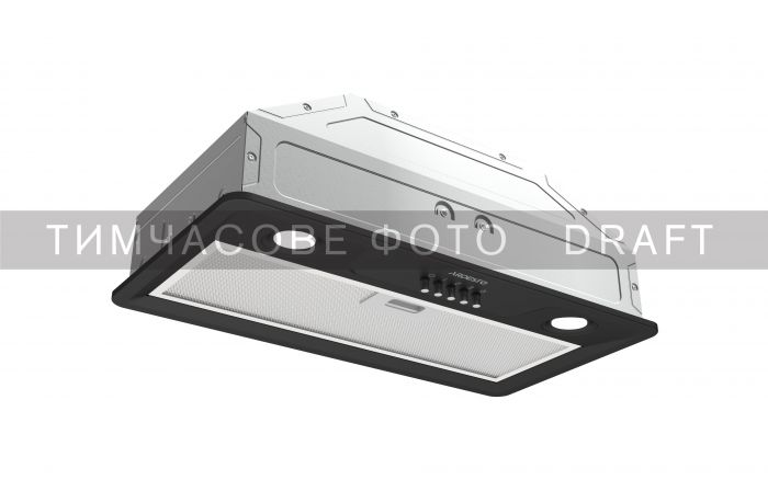 Витяжка Ardesto вбудована, 52см, 450м3ч, чорний