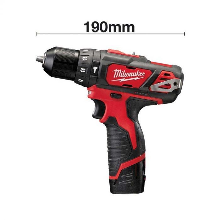 Шурупокрут-дриль акумуляторний Milwaukee M12 BPD-202C 12В 2х2А·год 30Нм 0·1500об·хв ЗП C12C жилет кейс 1.2кг