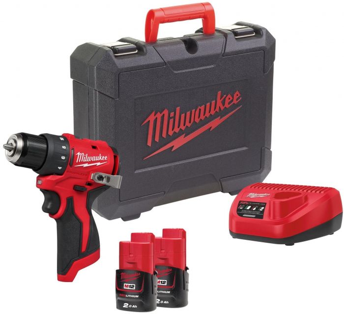 Шурупокрут-дриль акумуляторний Milwaukee M12 BLDDRC-202C 12В 2х2А·год 40Нм 0-550-1700об·хв ЗП C12C кейс 1.2кг