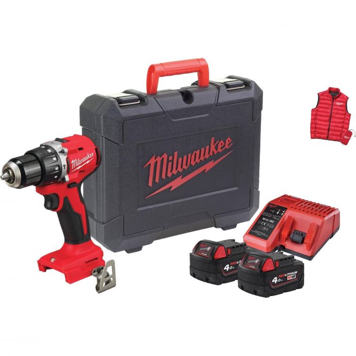 Шурупокрут-дриль акумуляторний Milwaukee BLPDRC-402С 18В 2х4А·год 60Нм 0·1700об·хв ЗП M12-18C жилет кейс 1.5кг