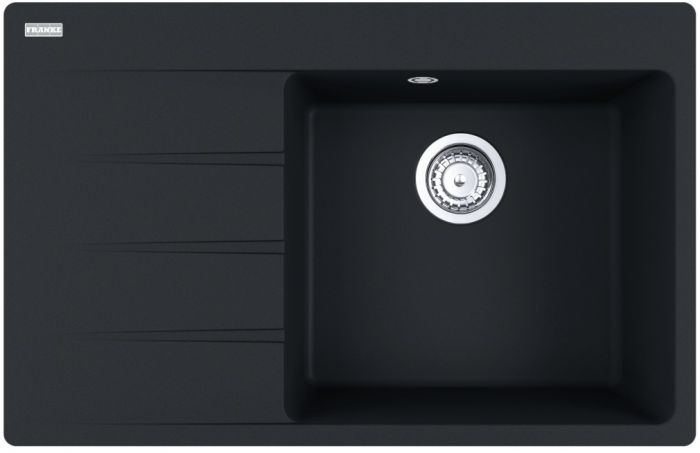 Мийка кухонна Franke Centro, фраграніт, прямокутник, з крилом зліва, 780х500х200мм, чаша - 1, врізна, CNG 611-78 TL , чорний матовий