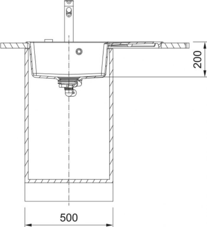 Мийка кухонна Franke Centro, фраграніт, прямокутник, з крилом справа, 780х500х200мм, чаша - 1, врізна, CNG 611-78 TL, білий